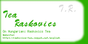 tea raskovics business card
